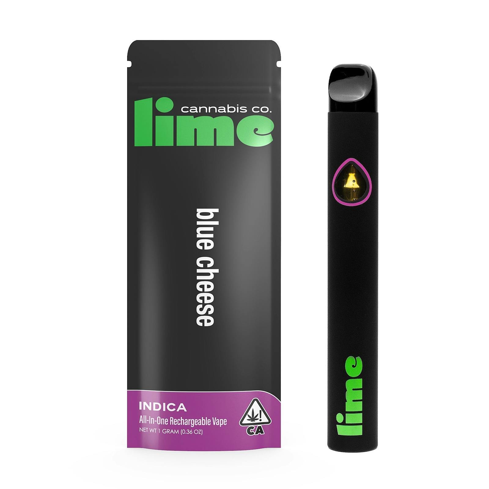 Blue Cheese All-in-One - 1g Indica Rechargeable/Disposable - Lime
